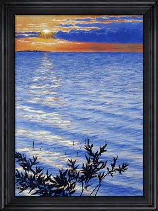 Framed Sunset At Domogo Bay Print