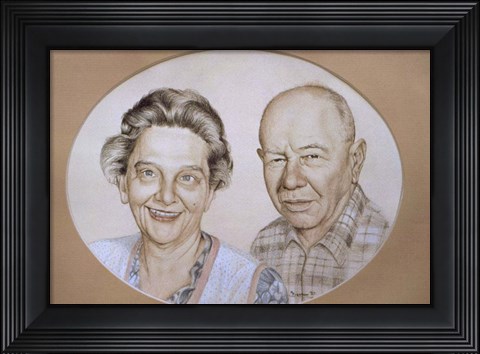Framed Two Old People Print
