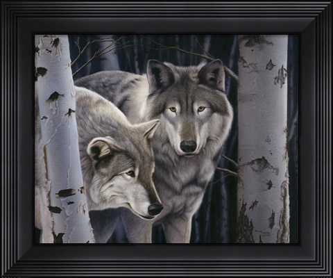 Framed Wolves Print