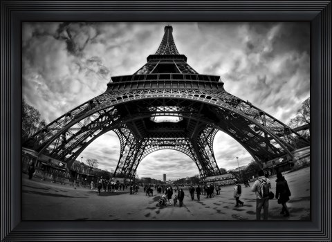 Framed Eiffel Apocalypse B&amp;W Print