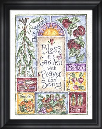 Framed Bless the Garden with Prayer and Song Print