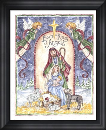 Framed Born King of Angels Print
