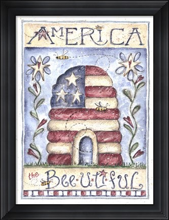Framed America the Beeutiful Print