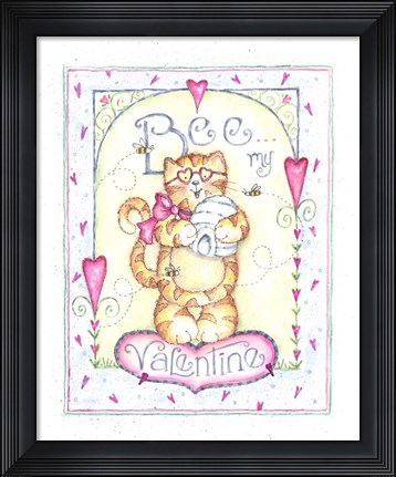 Framed Bee My Valentine Print