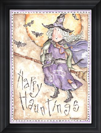 Framed Happy Hauntings Witch Print