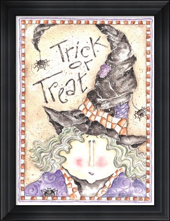 Framed Trick or Treat Witch Print