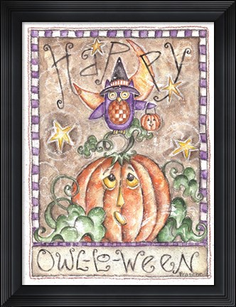 Framed Happy Owl O Ween Print