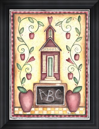 Framed School ABC Primitive Print