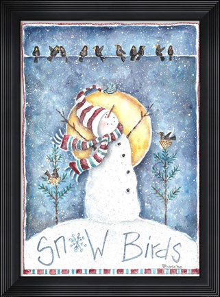 Framed Snow Birds Print