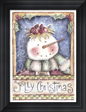 Framed Jolly Christmas Snowman Print
