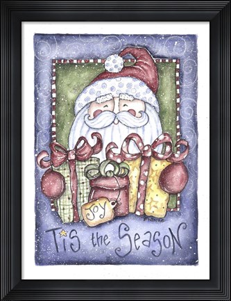 Framed Tis the Season Santa Print