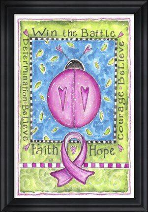Framed Breast Cancer Awareness: Courage Ladybug Print