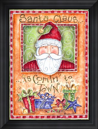 Framed Santa Claus is Coming to Town Print