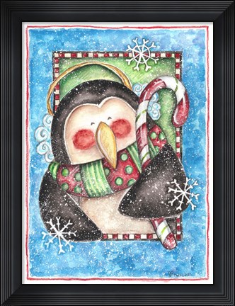 Framed Christmas Penguin Print