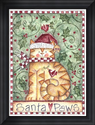 Framed Santa Paws Print