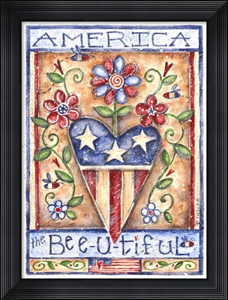 Framed America The Beeutiful Print