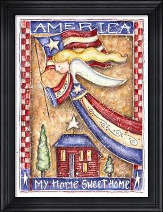 Framed Patriotic Angel Print