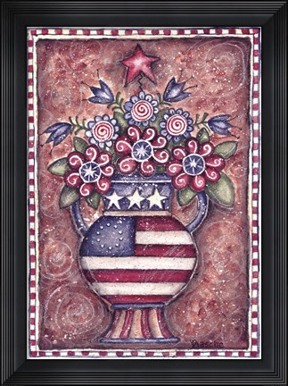 Framed Patriotic Flower Arrangement Print