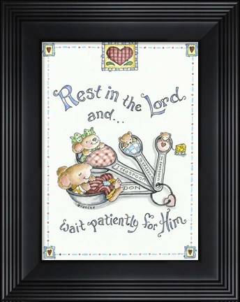 Framed Rest In The Lord Print