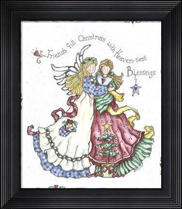 Framed Friends Fill Christmas Print