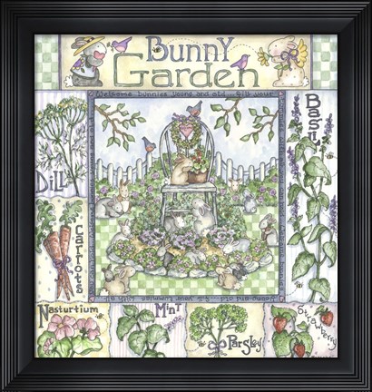 Framed Bunny Garden Print