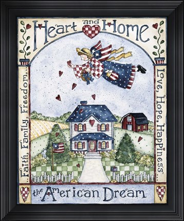 Framed Heart And Home Print
