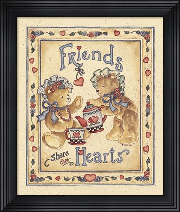 Framed Friends Share Their Hearts Print