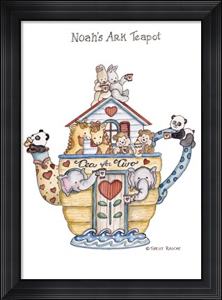 Framed Noah&#39;s Ark Teapot Print
