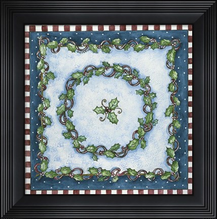 Framed Christmas Holly Print