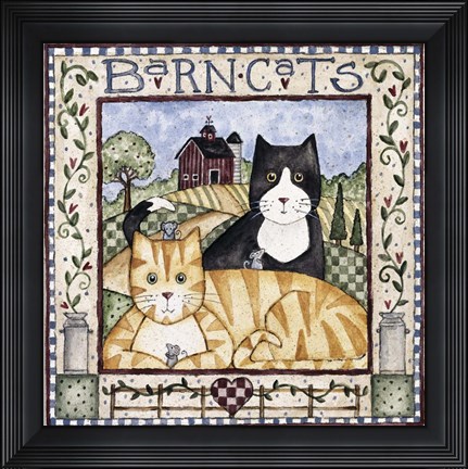 Framed Barn Cats Print