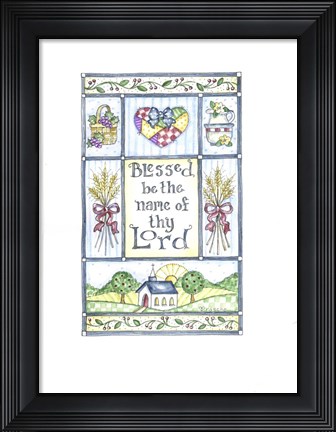 Framed Blessed Be The Name Of Thy Lord Print