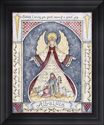 Framed Alleluia Angel Nativity Print