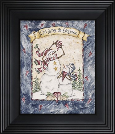 Framed God Bless Us Everyone Print