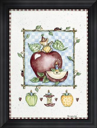 Framed Mouse With Apple Print
