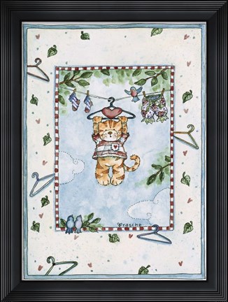 Framed Hanging Kitty Print