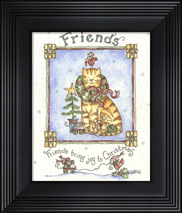 Framed Friends Bring Joy To Christmas Print