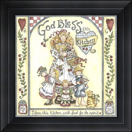 Framed God Bless Print