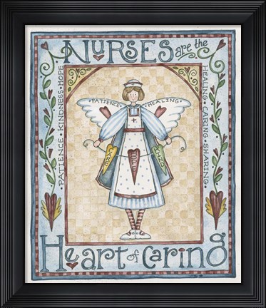 Framed Heart Of Caring Print