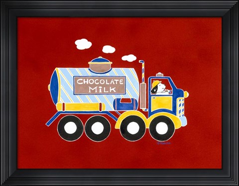 Framed Chocolate Milk Truck Print