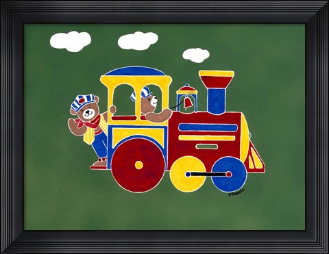 Framed Bear Ry Happy Conductors Print