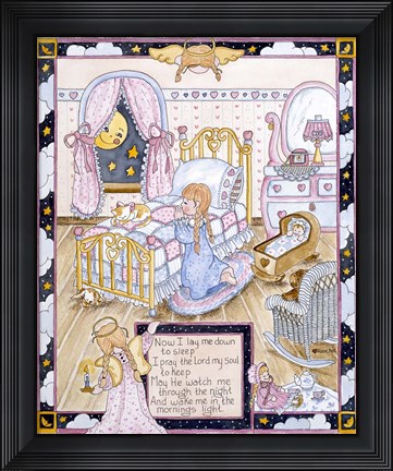 Framed Lord&#39;s Prayer - Girl Print