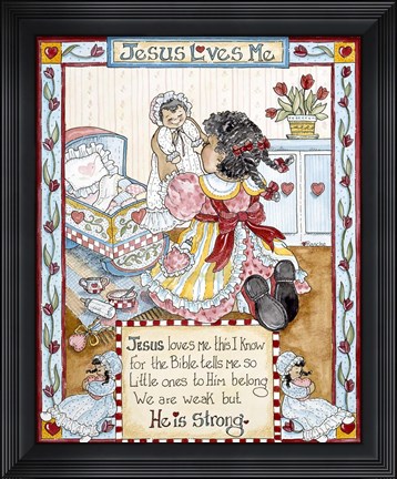Framed Jesus Loves Me -  Girl Print