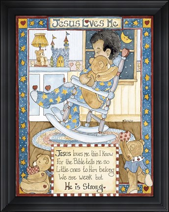 Framed Jesus Loves Me - Boy Print