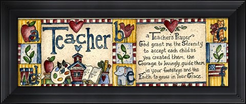 Framed Teacher&#39;s Prayer Print