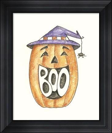 Framed Boo Pumpkin Print
