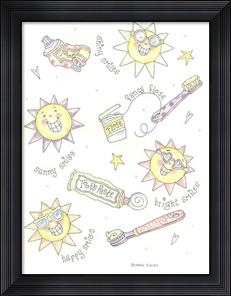 Framed Dental Shiny Smiles Print