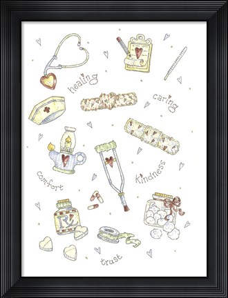 Framed Medical Elements &amp; Angels Print