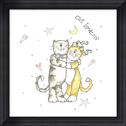 Framed Cat Lovers 3 Color Print