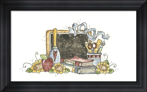 Framed Chalkboard With Bell Print