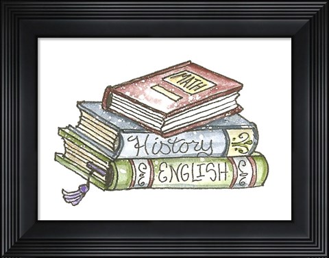 Framed School Books Print